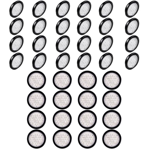 Astra Depot 40X Round 4" Clear Lens 24-LED White Back Up Reverse Tail Light Fit Cargo Semi Trailer Container Tractor Truck Bus Lorries