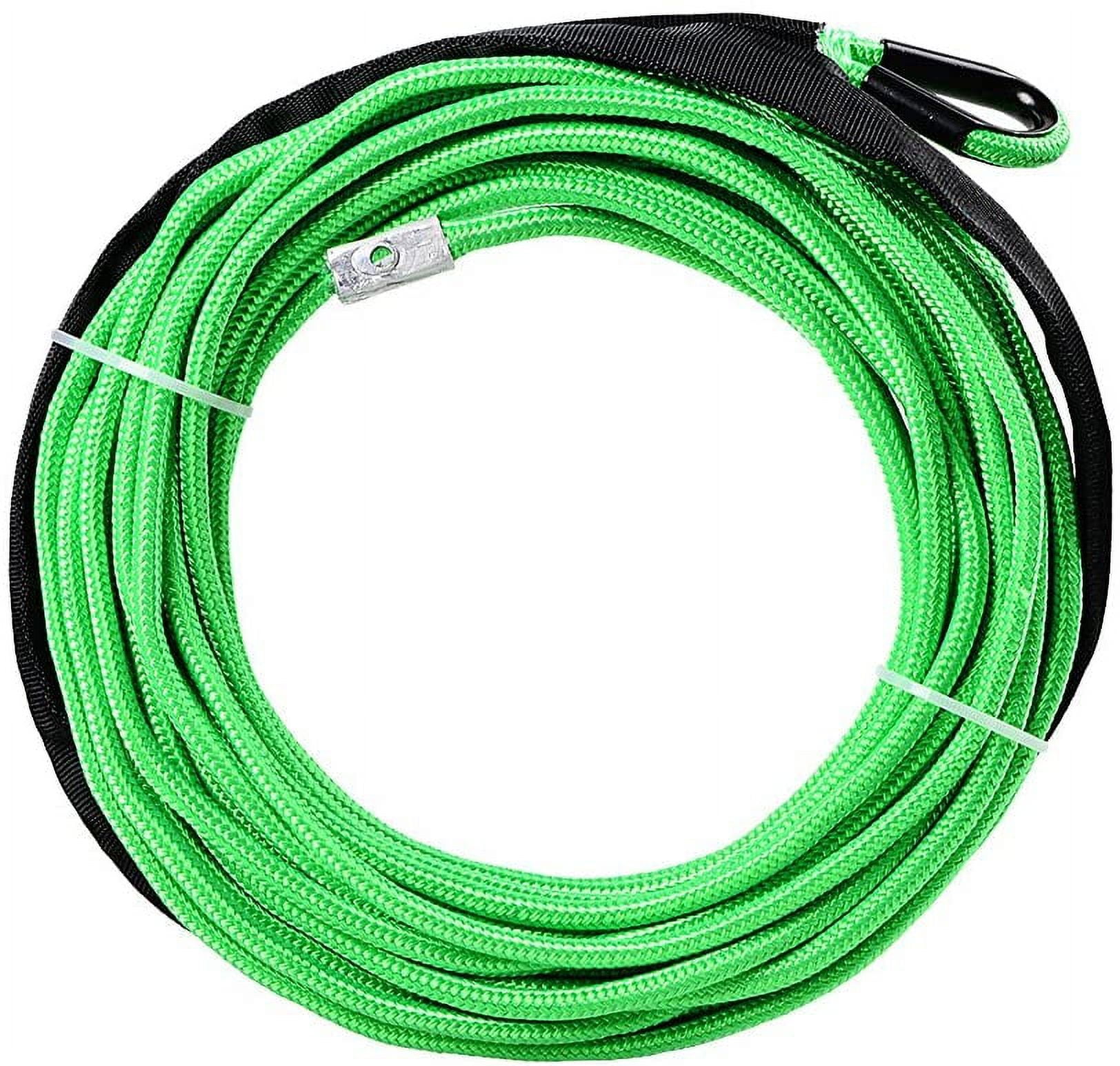 Astra Depot 50ft x 1/4" Green Synthetic Winch Rope Line Cable 7000LBs