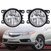 Astra Depot 80W XML2 LED Real Glass Lens Fog Light Driving Lamp Assembly for Ford Acura Honda Suzuki H8 H9 H11 Bulb Socket Replacement