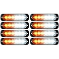 thumbnail image 1 of Astra Depot 8pcs Ultra Slim 18W 6-LED Amber White Emergency Warning Strobe Light Car Truck 12V-24V, 1 of 7