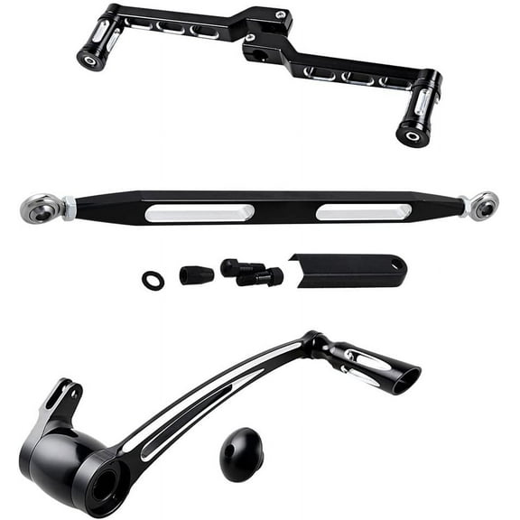 Astra Depot Black CNC Heel Toe Shifter Lever w/ Pegs + Shift Linkage + Brake Arm Pedal for Harley Touring 2008-2013