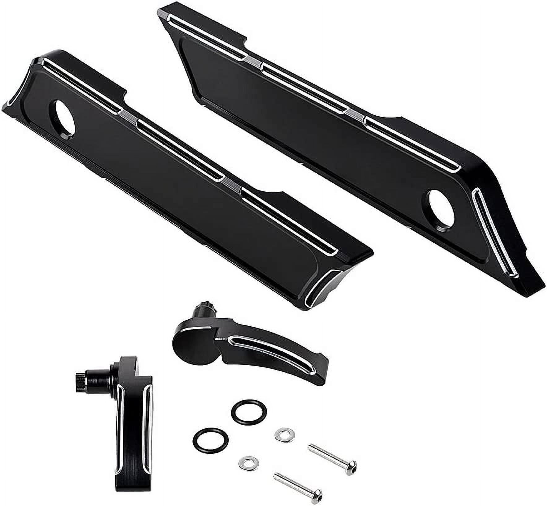 SHMTOOL Sinistra Destra Coperture di chiusura della cerniera del sacchetto della sella per Harley Touring Street Glide Road Glide Electra Glide Road King 2014-2023, Fumo nero