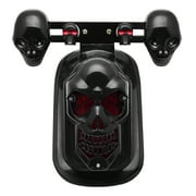 Astra Depot Black Motorcycle Skull Tail Light Rear Brake Stop Lamp w/ LED Turn Signals for Harley