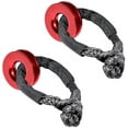 thumbnail image 1 of Astra Depot Black Shackle Soft UHMWPE Synthetic 38000lbs + Red Snatch Recovery Ring 41000lbs for ATV UTV Tow Truck - 2 Sets, 1 of 7