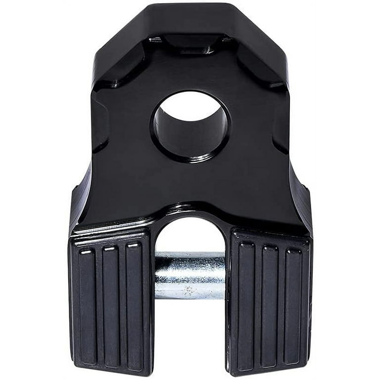 Astra Depot Black Winch Shackle Flat Mount with Pin Rubber Guards