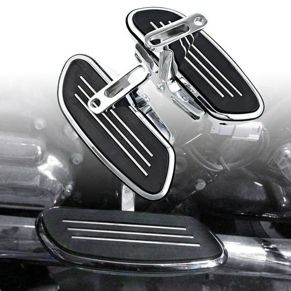 Astra Depot Chrome Aluminum Billet Passenger Floorboard With Mounting Brackets for 1993-2021 Harley Touring Road Glide