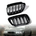 thumbnail image 1 of Astra Depot Double Line ABS Front Kidney Grill Grille for 1998-2001 BMW E46 Sedan 328i 325i 330i, Gloss Black, 1 Pair, 1 of 6