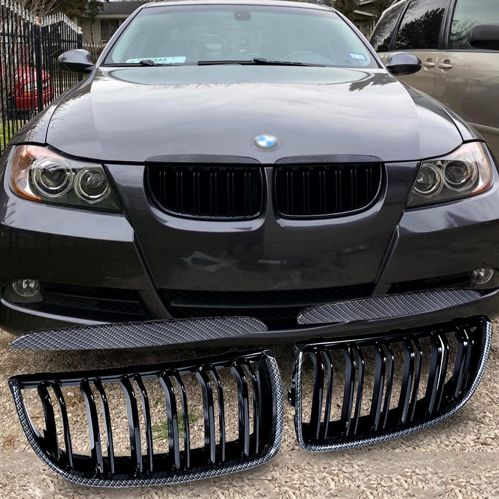 Astra Depot Dual Slats ABS Front Kidney Grill Grille for 2005-2008 BMW ...