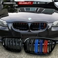 thumbnail image 1 of Astra Depot Gloss Black Dual Slats Front Kidney Grill Grille M-Color for BMW E92 E93 M3 328i 335i Coupe 07-10 (1 Pair), 1 of 7