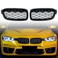 thumbnail image 1 of Astra Depot Glossy Black Mesh Chrome Diamond Stars Kidney Grille Fit 2012-2018 BMW F30 F31 320i 328i 335i 4-Door, 1 of 8