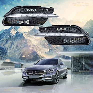 Pair Of LED Fog Lights (R+L) For Mercedes C/ML/GL Class X164 W164 W204 (2005-2010) - Clear Lens