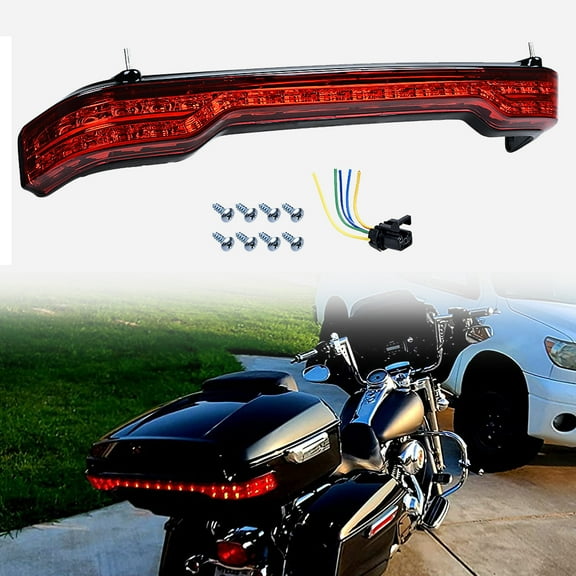 Astra Depot Red Lens King Tour Pack Brake Turn Tail Light Wrap Fits For Harley Road King Road Street Electra Glide Ultra Limited 2014-UP