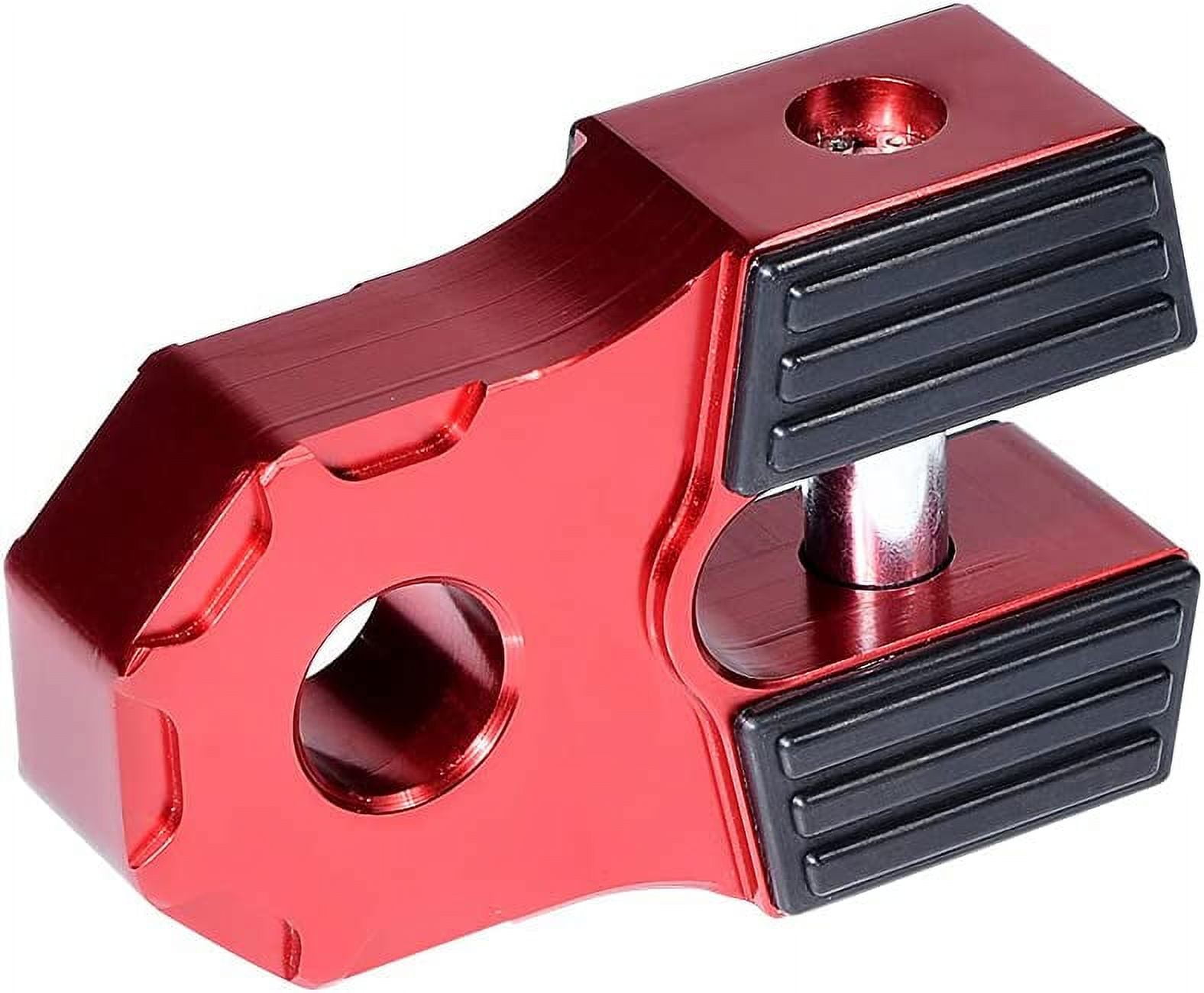 Astra Depot Red Winch Shackle Flat Mount with Pin Rubber Guards 30