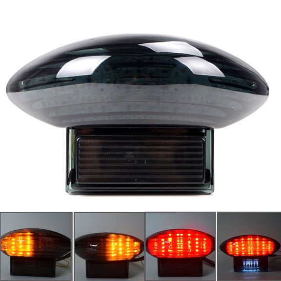 Astra Depot Smoked Integrated LED Turn Brake Tail Light for 1999-2007 Suzuki Hayabusa GSX1300R 2003-2006 Suzuki Katana 600/750