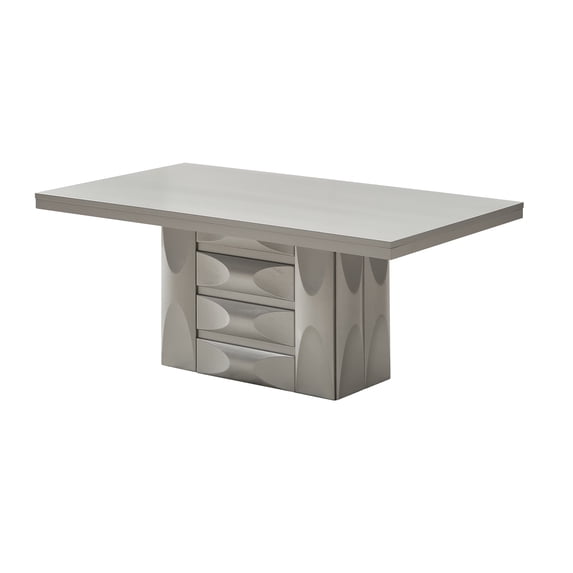 Astra Modern 71" Rectangular Pedestal Dining Table, Champagne Wood