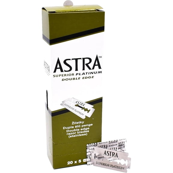 Astra Platinum Double Edge Safety Razor Blades,100 Blades