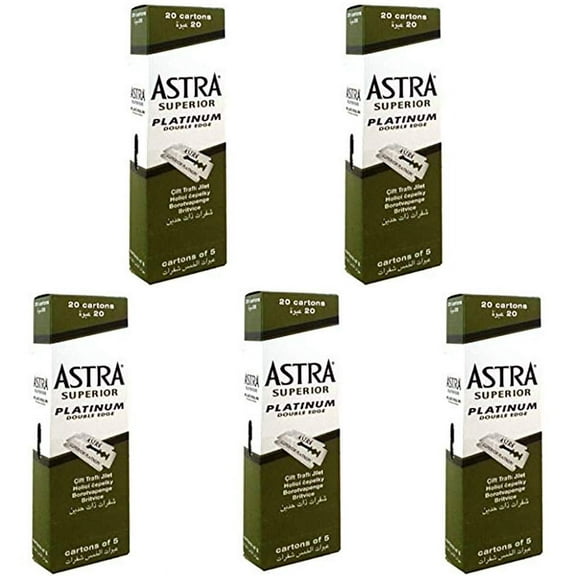 Astra Superior Premium Platinum Double Edge Safety Razor Blades  Pack of 5 Boxes with 500 Blades