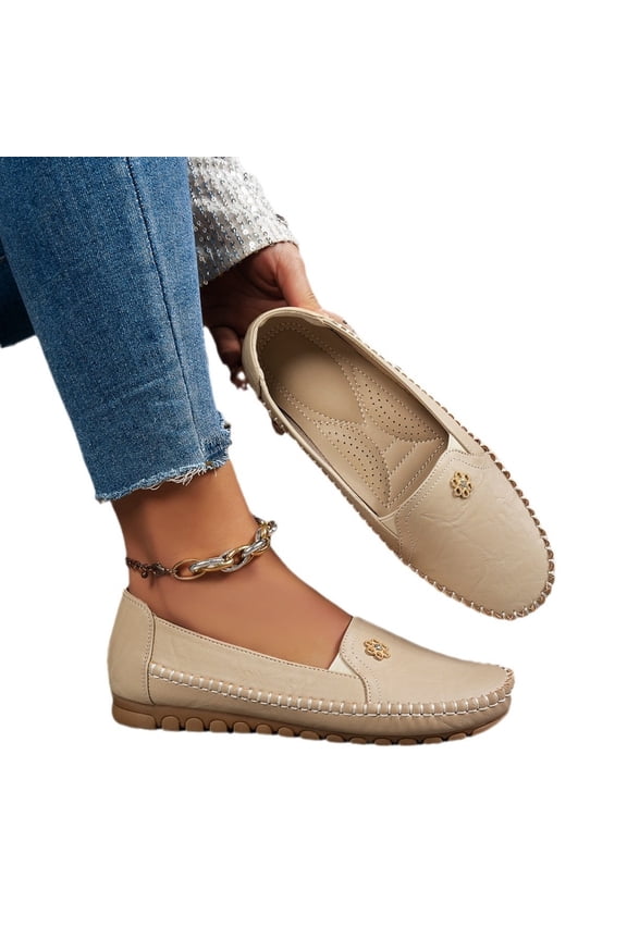 Women’s Slip-On Loafers Flats, Casual Comfort Walking Shoes for Women, Lightweight Flexible Sole Driving Moccasins, Soft Breathable Everyday Flat Shoes, Non-Slip Outdoor Wear