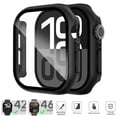 thumbnail image 1 of ASTRAEA For Apple Watch Series 11/10 46mm Case with Tempered Screen Protector, Full Cover Case Glass Screen Protector for iWatch 10/11, Black, 1 of 7