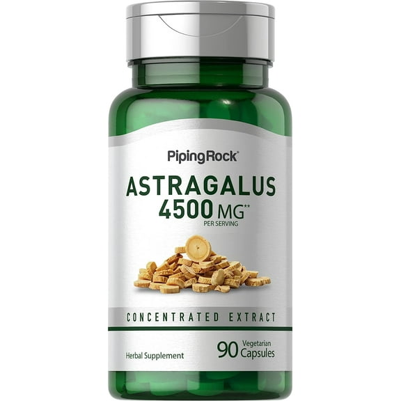 Astragalus Root Capsules 4500mg | 90 Count | Concentrated Herbal Extract for Men and Women | by Piping Rock