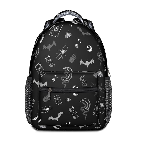 Astral Gothic Backpack – Celestial Moon, Eclipse & Solar Starburst with Dark Gothic Cosmic Elements for