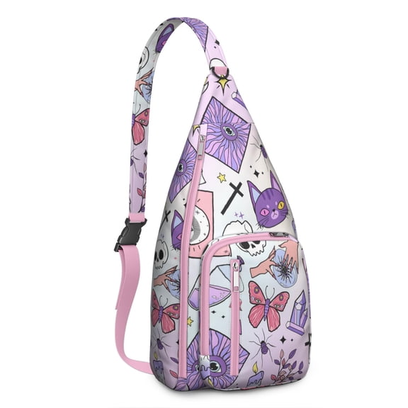 Astral Sling Backpack - Ethereal Star Map & Solar System Pattern, Multi-Functional Water-Resistant Pack for Students & Travelers
