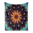 thumbnail image 1 of Astral Soft Flannel Fleece Throw Blanket, Horoscope Wheel with Sun Center and Zodiac Signs Mystic Illustration, Cozy Plush for Indoor and Outdoor Use, 50" x 70", Multicolor, by Ambesonne, 1 of 5