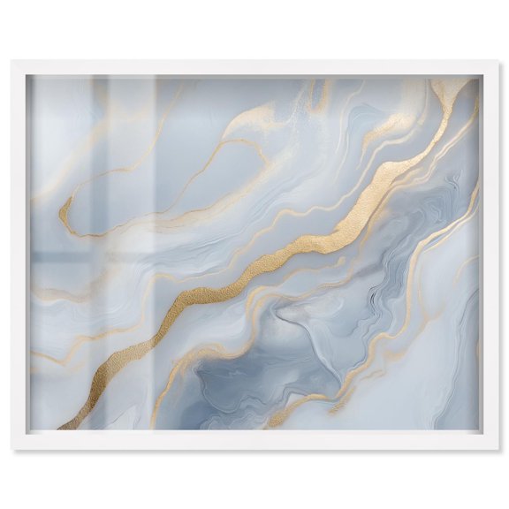 Astral Tides Shadowbox Print Geode Art by Art Remedy, White Frame, 24 x 20
