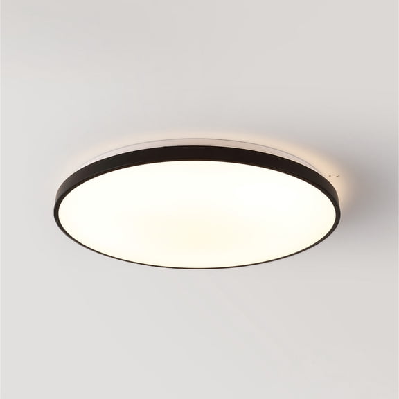 JONATHAN Y Astrid 21.25" 1-Light Modern Minimalist Iron Circle Integrated LED Flush Mount, Black, JYL7908A