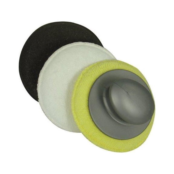 Astro 4578 Polishing Pads with Interchangeable Hook and Loop Polypropylene Handle - Code Auto Tool and Restoration Supply