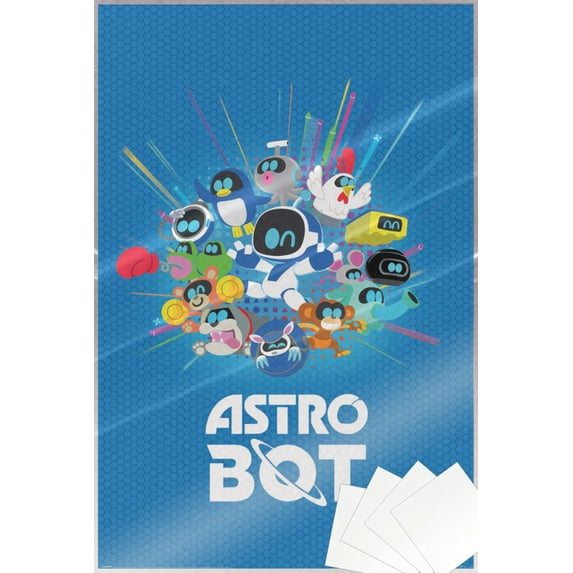 Astro Bot - Playstation Gaming Poster (Friends - Characters) (Size: 24" x 36") (Laminated Poster & Strips)