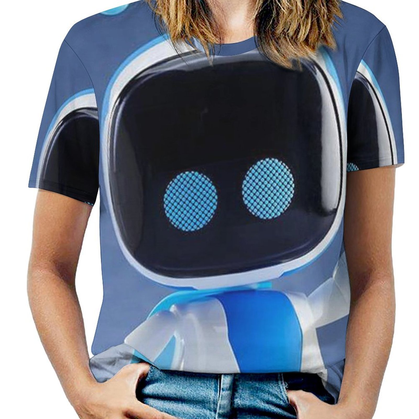Astro Bot T-Shirt for Women Casual Printed Tee Stylish Soft Graphic ...