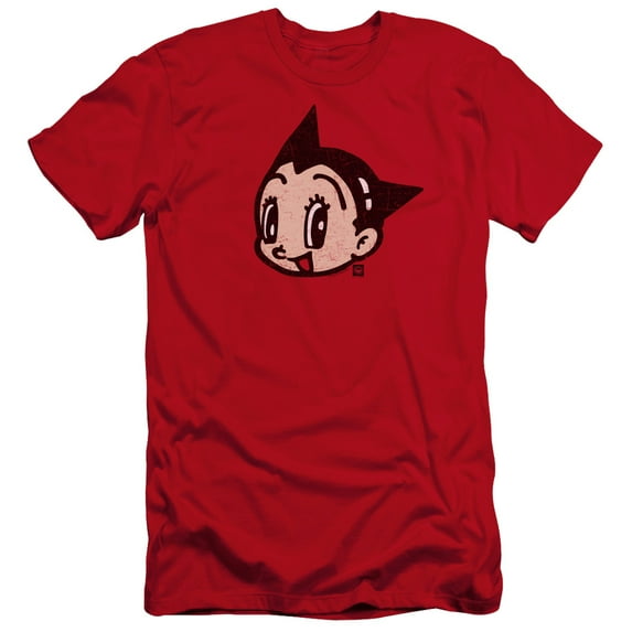 Astro Boy Face Premium Canvas T-Shirt Adult Slim Fit 30/1 Red