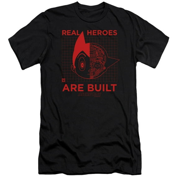 Astro Boy Real Hero Premium Canvas T-Shirt Adult Slim Fit 30/1 Black
