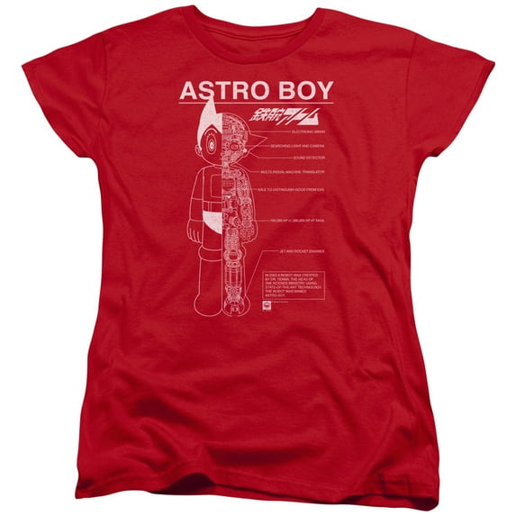 Astro Boy Schematics S/S Women's T-Shirt Red