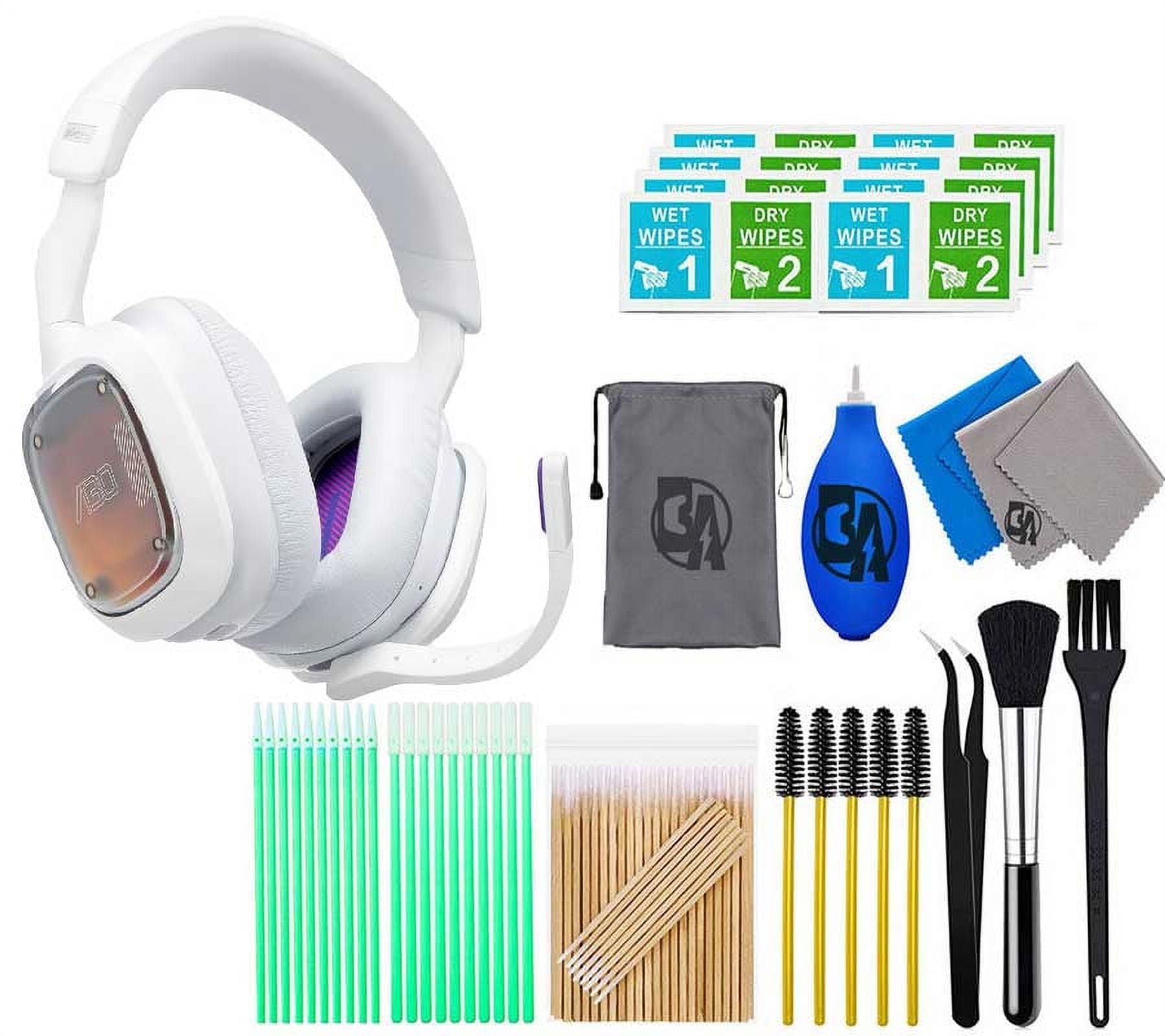 Astro Gaming - A30 Wireless Dolby Atmos Gaming Headset for PS5, PS4,  Nintendo Switch, PC, Android with Detachable Boom Mic - White With Cleaning  kit Bolt Axtion Bundle Like New 