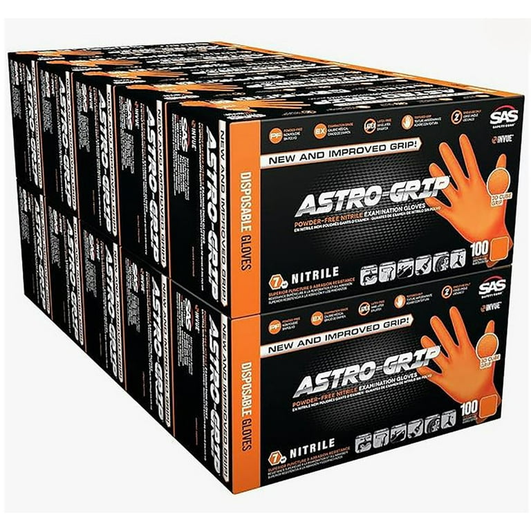 Astro-Grip 66474 Powder-Free Exam Grade Nitrile Disposable Gloves