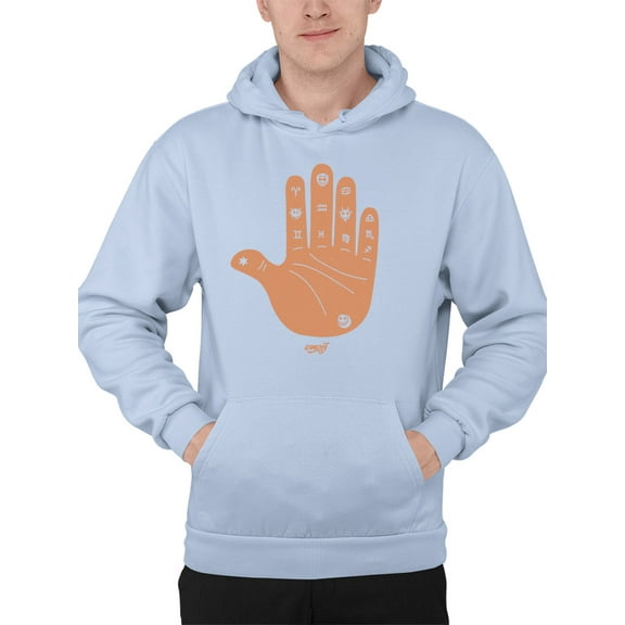 Astro Palmistry - Zodiac Hand Emoji Art Design Men's Hoodie