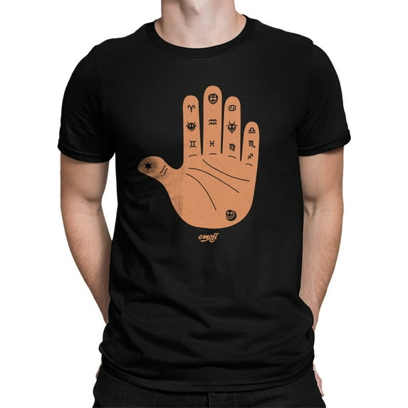 Astro Palmistry - Zodiac Hand Emoji Art Design Men's T-shirt