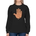 thumbnail image 1 of Astro Palmistry - Zodiac Hand Emoji Art Design Women's Sweatshirt, 1 of 4