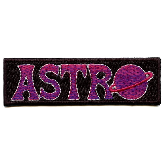 Astro Planet Script Patch Music Box Logo Embroidered Iron On Patch
