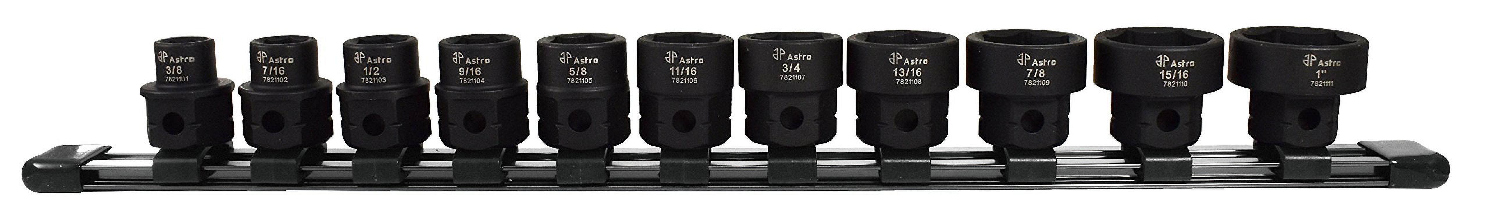 Astro Pneumatic Nano-Steckschlüsseleinsätze 11-teilig – Niedrigprofil Für 1/2" Antrieb, SAE