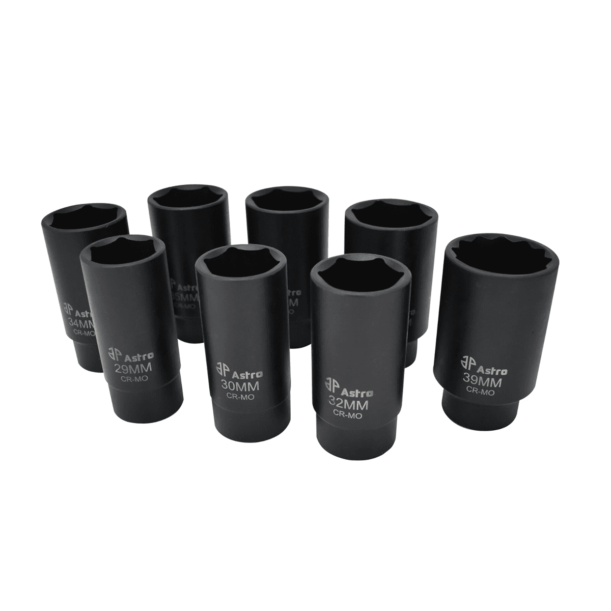 Astro Pneumatic 6 Point Axle Nut Socket Set 8 Pieces