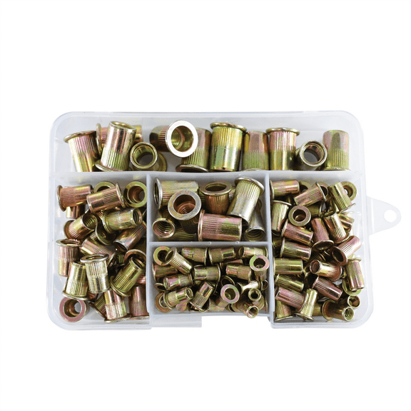 Astro Pneumatic RN120 Steel Rivet SAE Fractional Nut 120-Piece Assortment