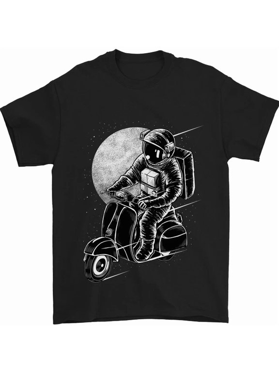 Astro Scooter Spaceman Biker Motorcycle Mod Mens S-5XL T-Shirt
