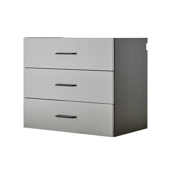 Klair Living Astro Series Metal Wall Mounted Base Drawer Storage Cabinet in Gray