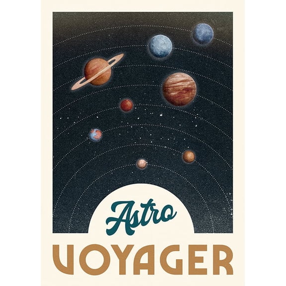 Astro Voyager Print Wall Art, Modern Wall Decor For Living Room Bedroom, 8x12 UNFRAMED