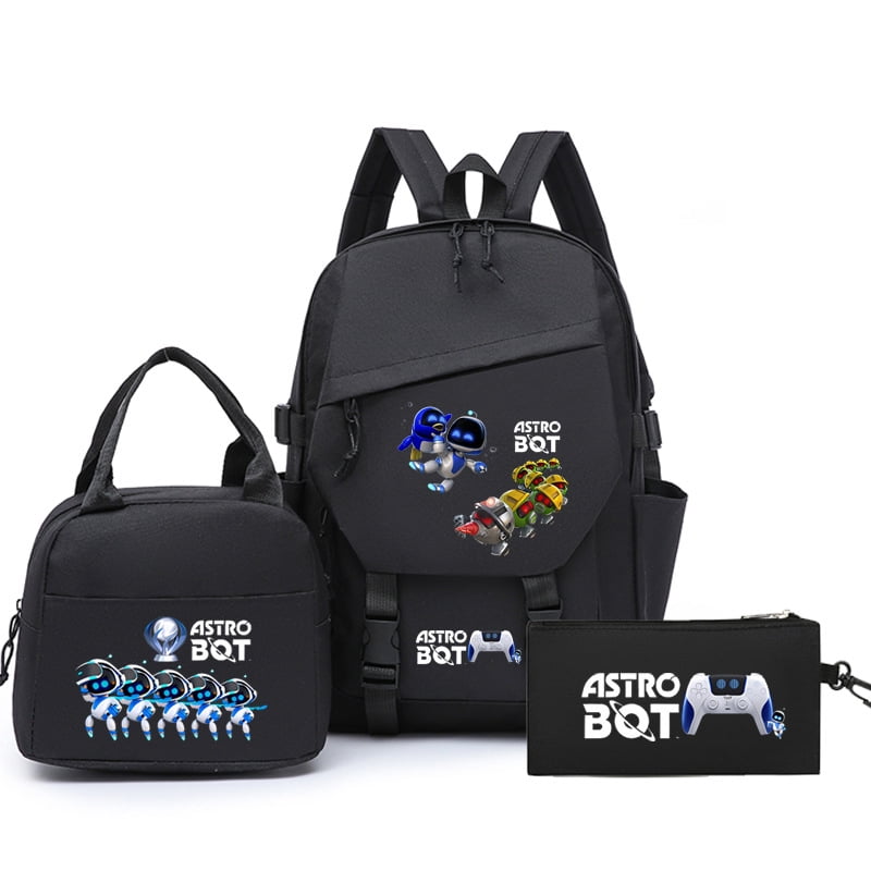 Astro-bot Anime Backpack for Teen/Womens/Mens Cartoon Backpack Set ...