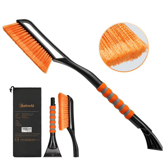 AstroAI 27" Snow Brush and Ice Scrapers for Car Windshield, Detachable Snow Scrapers with Ergonomic Foam Grip for Cars, Trucks, SUVs, 1 Pack