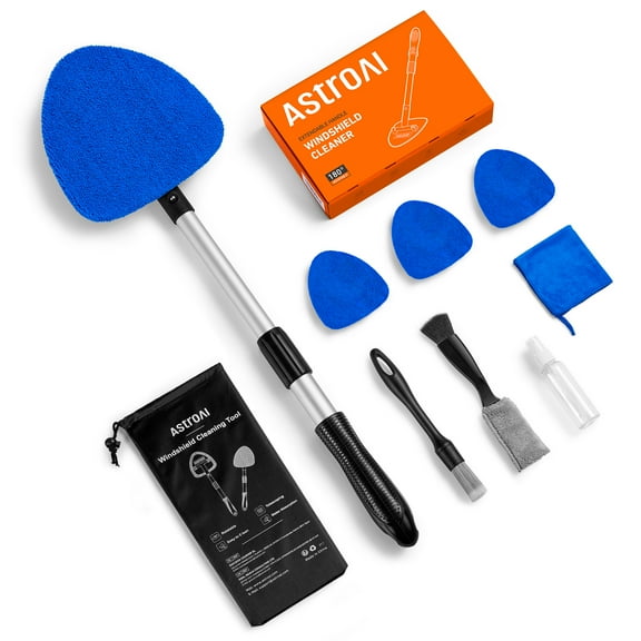 AstroAI Car Wash Kit Windshield Cleaning Tool, 9PCS Car Detailing Brush Set, for Wheel, Dashboard, Air Vent, Leather and Exterior, Complete Car Care Tools
